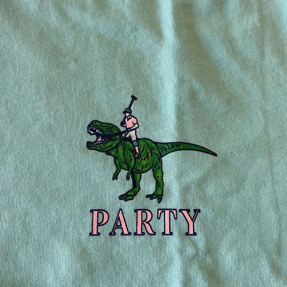 Party Pants Turquoise Polo Rec Tee Shirt XL 100% Cotton Like New - Picture 3 of 4